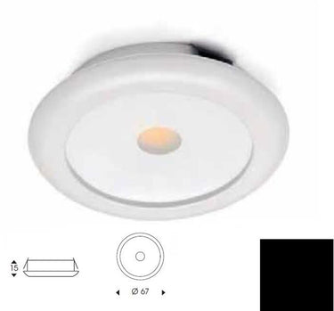 Athena illuminazione faretto pegaso 1x2,6w 140ma 120° nero ww Orione